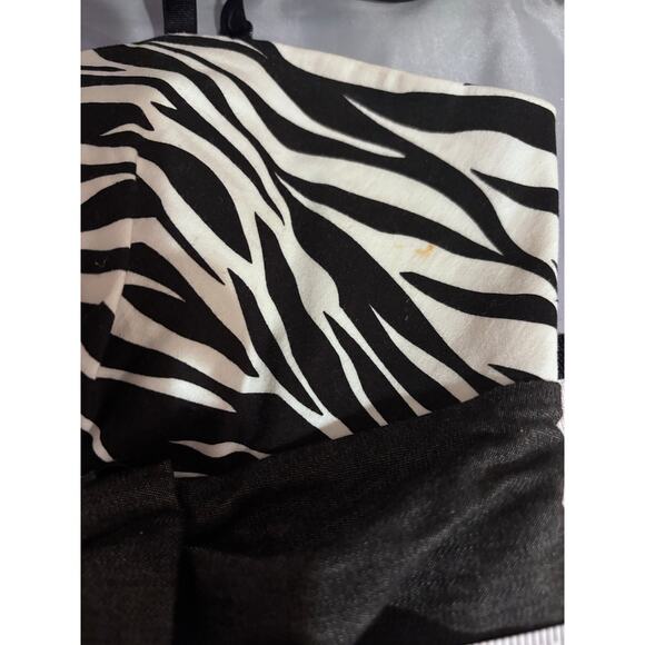 Juniors Large Vintage Rue 21 Zebra Print Mini Dress 90s Look Black Denim-Look - Picture 9 of 11